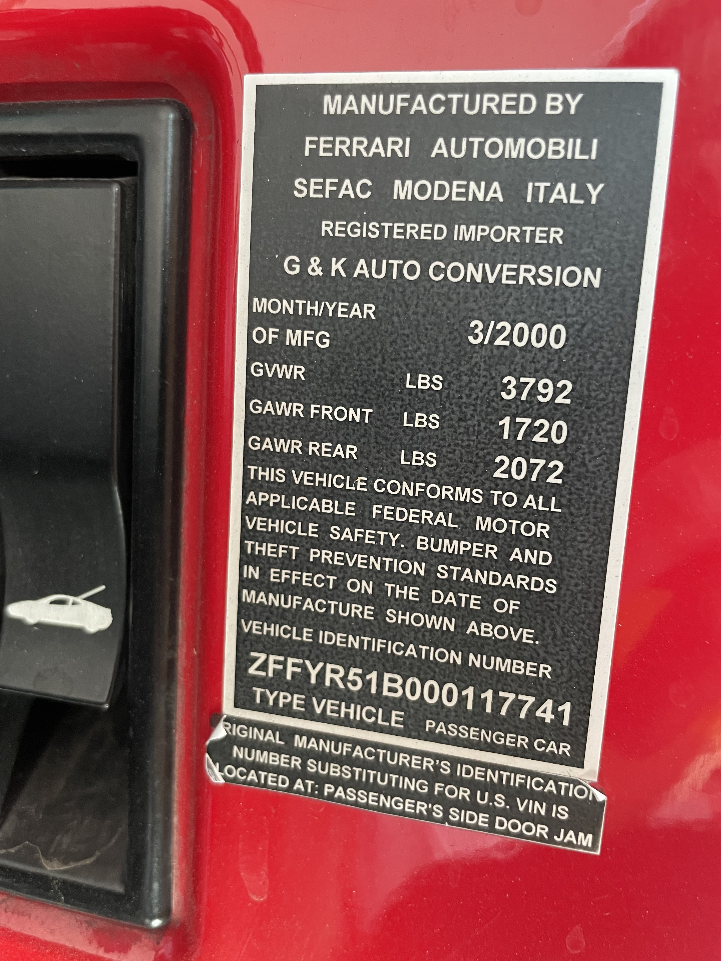 PreOwned 2000 Ferrari 360 Modena for Sale in Utah, USA Vin