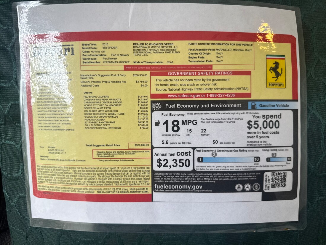 2018 Ferrari 488 Spider